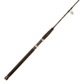 Aerial jigging spinning rod on white background