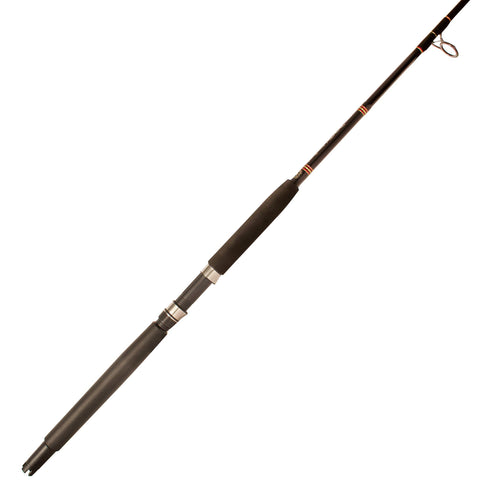 Aerial live bait spinning rod on white background