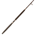 Aerial stand-up spinning rod on white background