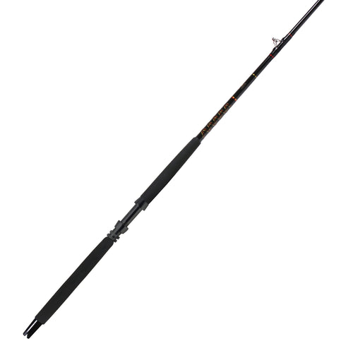 baitcaster rod for trolling T-Zack Supreme down reel seat with an aluminum locking nut provides a secure and stable reel attachment Okuma Coldwater Custom Trolling Rod