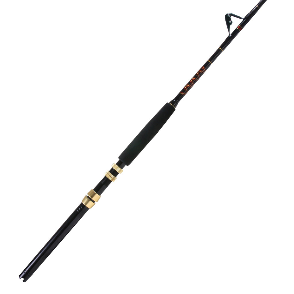 Handcrafted IGFA rod on white background