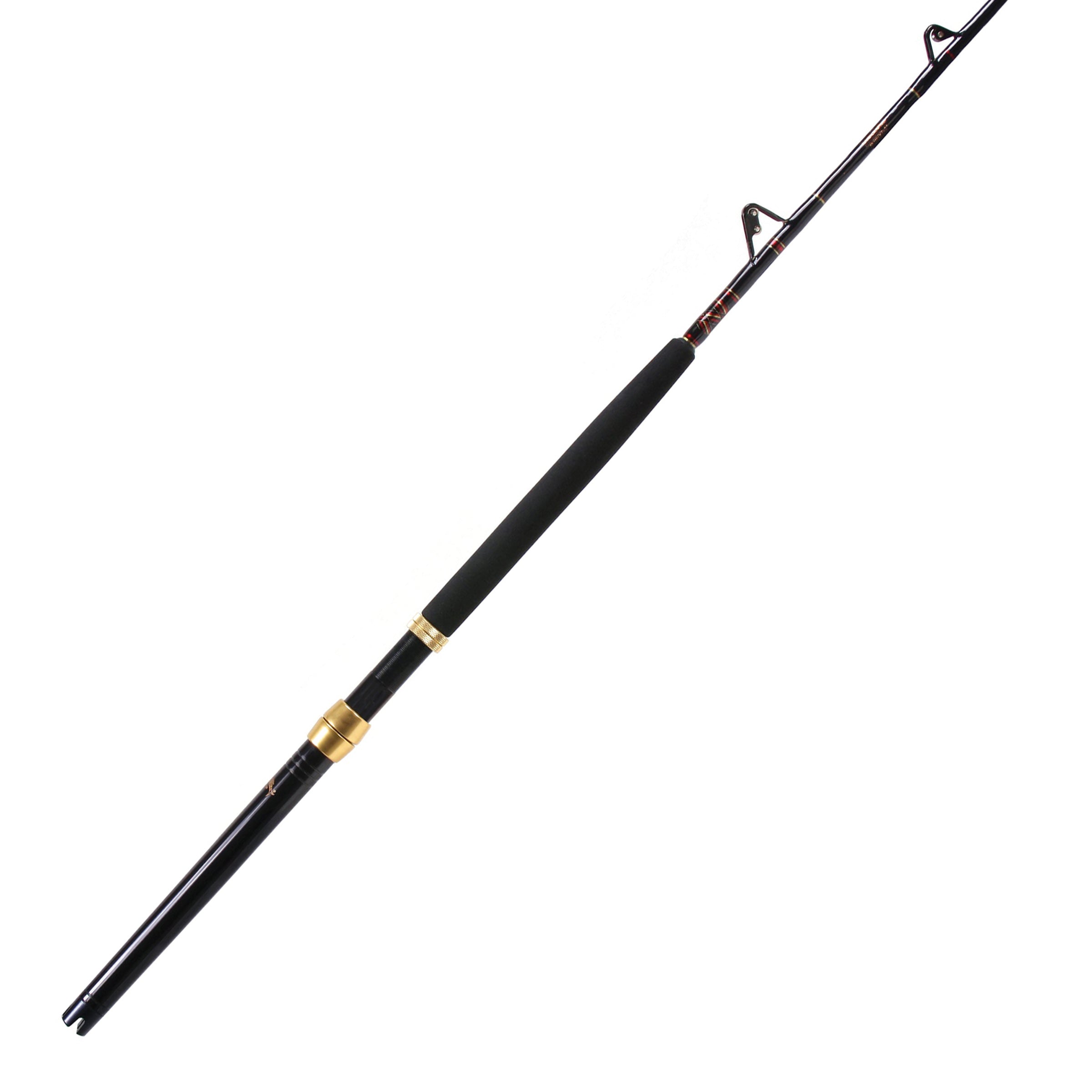 conventional fishing poles with extended butt Jigging World Black Giant Rods JW-BG-S glass rod blank with a solid glass tip withstands the strain of big The Best Spinning Rods for