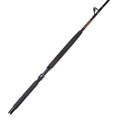 Handcrafted stand-up conventional rod with powerbutt on white background