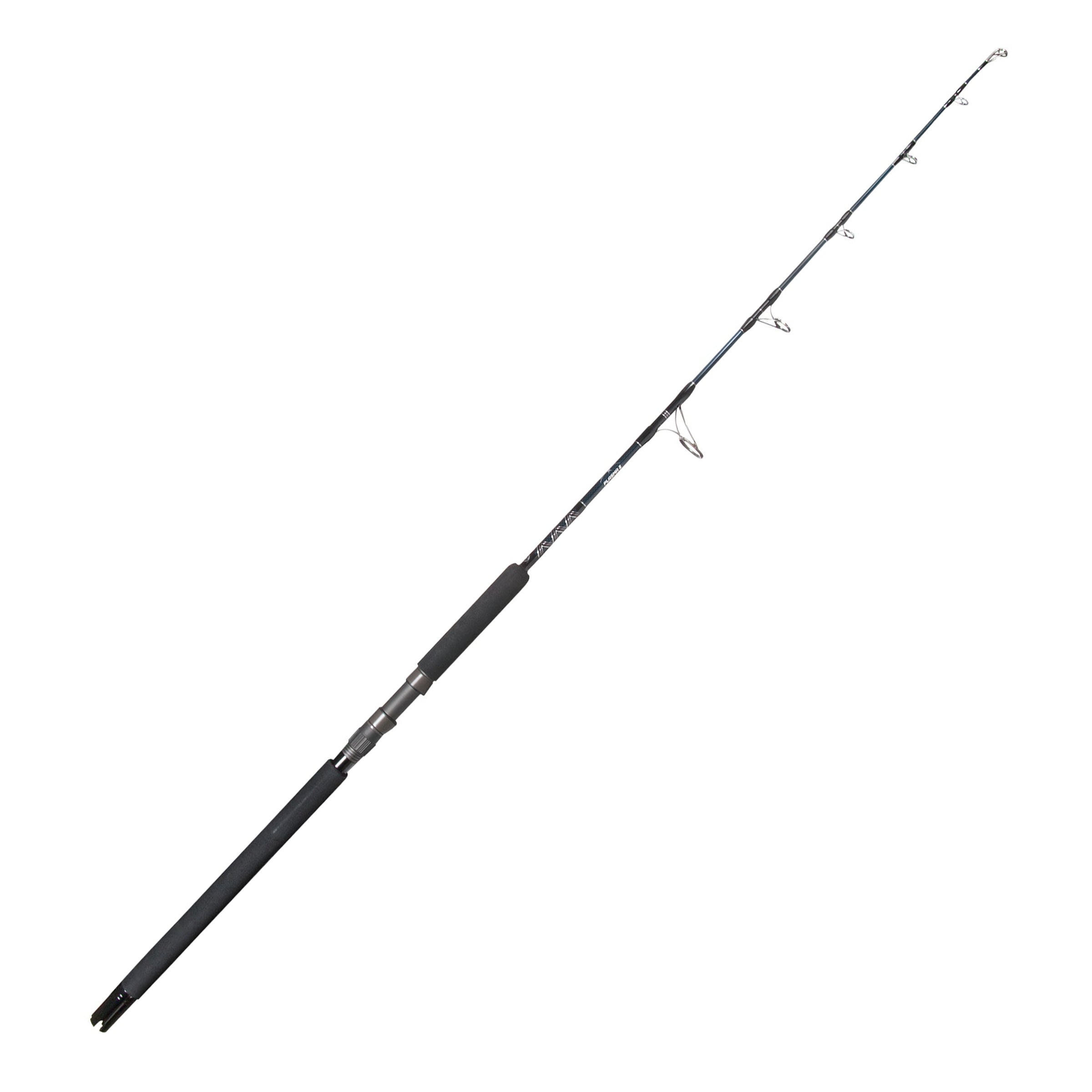 Plasma jigging spinning rod on white background