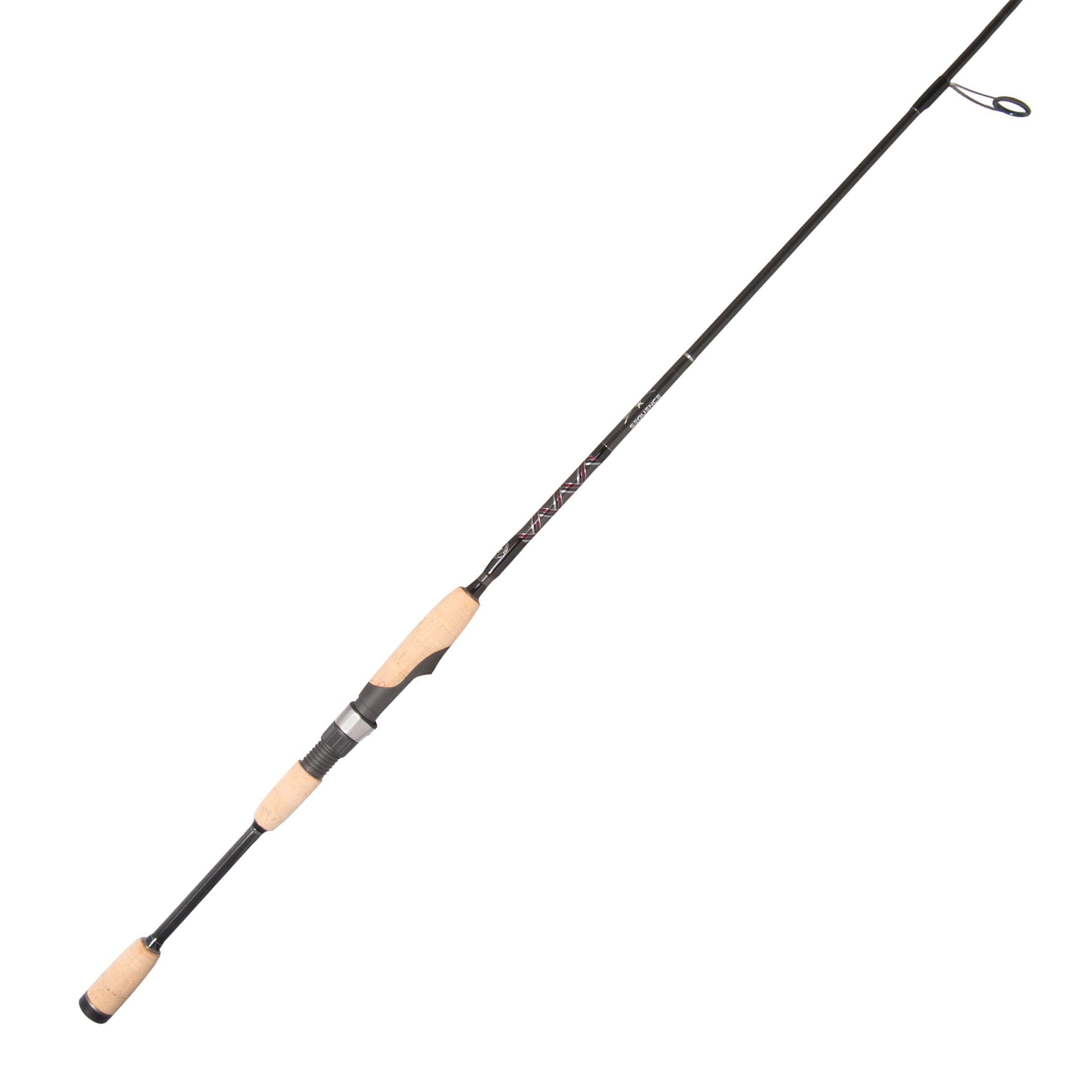 Sequence inshore fast taper spinning rod with split grip on white background
